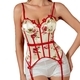 Rotes florales Schnür-Rückenfreies-Camisole mit Brustpolstern