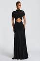 Ruched Cutout Slim Fit High Waist Maxi Dress