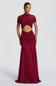Ruched Cutout Slim Fit High Waist Maxi Dress