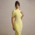 Elegant Slim-Fit Ruched Backless Bodycon Long Dress