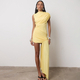 Off-Shoulder Ribbon Tie Ruched Bodycon Dress