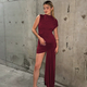 Off-Shoulder Ribbon Tie Ruched Bodycon Dress
