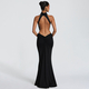 Elegant Open Back Fishtail Evening Gown