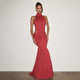 Elegant Open Back Fishtail Evening Gown