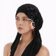 Women's Ribbed Turban Hat With Side Pearl Flower
