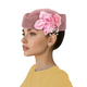 Eleganter Pillbox-Hut für Damen mit Blumen- und Perlenverzierung