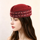 Wool Blend Fair Isle Jacquard Pillbox Hat