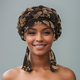 Gold-Thread Elastic Printed Double-Braid Long-Tail Headscarf