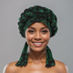 Gold-Thread Elastic Printed Double-Braid Long-Tail Headscarf