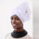 Vintage Studded Pearl Large Flower Head Wrap Hat