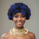 Gold Thread Print Wide Brim Turban Hat