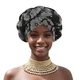 Gold Thread Print Wide Brim Turban Hat