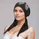 Rhinestone Feather Curved Wrap Headscarf Hat