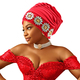Exaggerated Multi-Layer Folded Turban Hat With Rhinestone Side Accessory