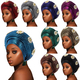 Pañuelo gorro étnico africano con capas de lámina dorada