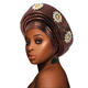 Pañuelo gorro étnico africano con capas de lámina dorada