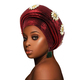 Pañuelo gorro étnico africano con capas de lámina dorada