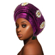 Pañuelo gorro étnico africano con capas de lámina dorada