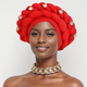 Crushed Double-Layer Braid Rhinestone African Headwrap Hat