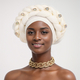 Crushed Double-Layer Braid Rhinestone African Headwrap Hat