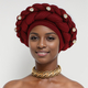Crushed Double-Layer Braid Rhinestone African Headwrap Hat