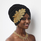 Gorro turbante étnico africano de laminado espacial plisado