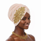 Gorro turbante étnico africano de laminado espacial plisado