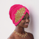 Gorro turbante étnico africano de laminado espacial plisado