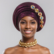Exaggerated Gold-Stamped Pleated Multi-Layer Headwrap Cap