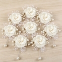 Milky Mesh Rose Corsage With Pearl Brooch