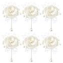 Milky Mesh Rose Corsage With Pearl Brooch