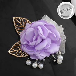 Light Purple Back-Clip Boutonniere (L 9Cm*W 8Cm) 11G