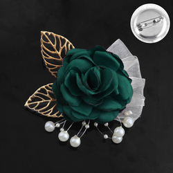 Dark Green Back-Clip Boutonniere (L 9Cm*W 8Cm) 11G