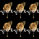 Imitierte Satin-Rosen-Perlen-Brosche mit Goldblättern