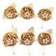 Imitierte Satin-Rosen-Perlen-Brosche mit Goldblättern