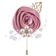 Imitierte Satin-Rosen-Perlen-Brosche mit Goldblättern