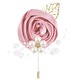 Imitierte Satin-Rosen-Perlen-Brosche mit Goldblättern