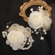 Milchige Rosen-Boutonniere und Armbandblumen-Set für die Hochzeit
