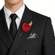 Faux-Satin-Rosen-Boutonniere-Brosche mit Goldblatt