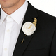 Faux-Satin-Rosen-Boutonniere-Brosche mit Goldblatt
