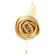 Faux-Satin-Rosen-Boutonniere-Brosche mit Goldblatt