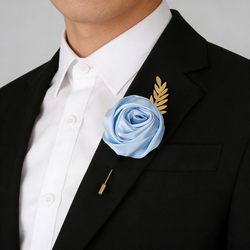 Light Blue Boutonniere (L12cm*W5cm) 8G