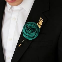 Dark Green Boutonniere (L12cm*W5cm) 8G
