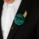 Faux-Satin-Rosen-Boutonniere-Brosche mit Goldblatt