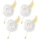 Faux-Satin-Rosen-Boutonniere-Brosche mit Goldblatt