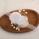 Lace Satin Rose Pearl Boutonniere Wedding Brooch