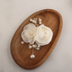 Lace Satin Rose Pearl Boutonniere Wedding Brooch