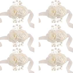 Wrist Flower SW6312B Cream (6 Packs) 9Cm*9Cm
