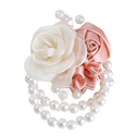 Satin Rose Pearl 3D Flower Brooch Corsage
