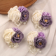 Creamy Rose Light Purple Hand-Beaded Boutonniere Corsage